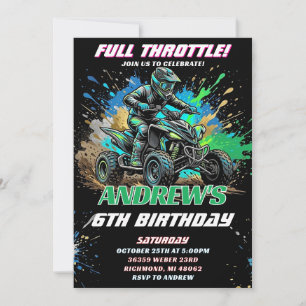 Invitación de cumpleaños de bicicleta ATV personal