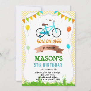 Invitación de cumpleaños de bicicleta linda
