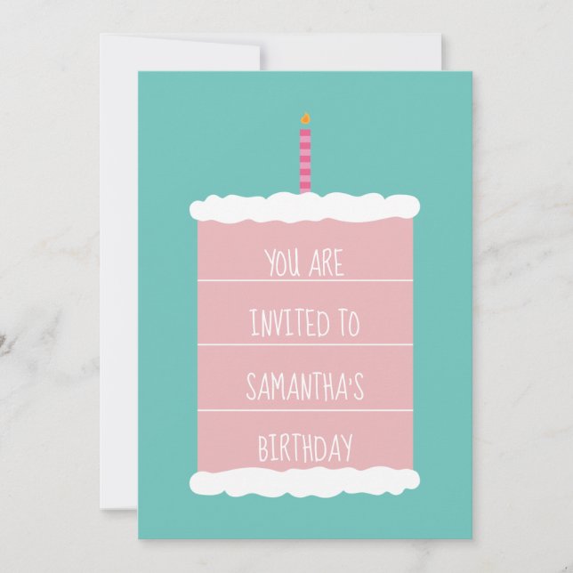 Invitación de cumpleaños de Big Cake (Anverso)