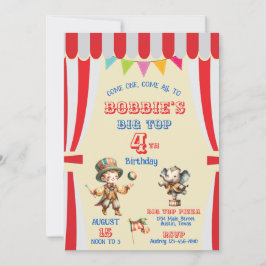 Invitación de cumpleaños de Big Top Circus