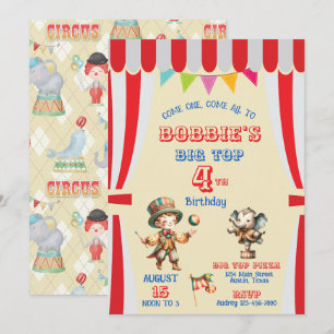 Invitación de cumpleaños de Big Top Circus