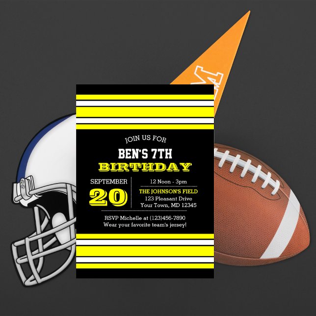Invitación de cumpleaños de Black and Gold Team (Subido por el creador)