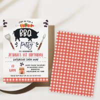 Invitación de cumpleaños de Black Pig Roast Kebab 