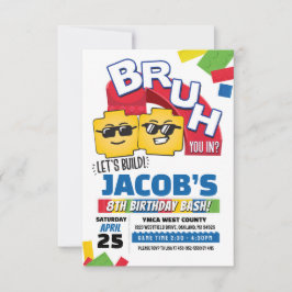 Invitación de cumpleaños de bloque de construcción