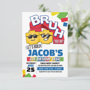 Invitación de cumpleaños de bloque de construcción