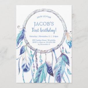 Invitación de cumpleaños de Blue Dream Catcher