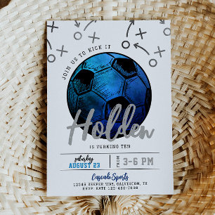 Invitación de cumpleaños de Blue Soccer