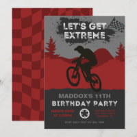 Invitación de cumpleaños de BMX | Invitación en bi