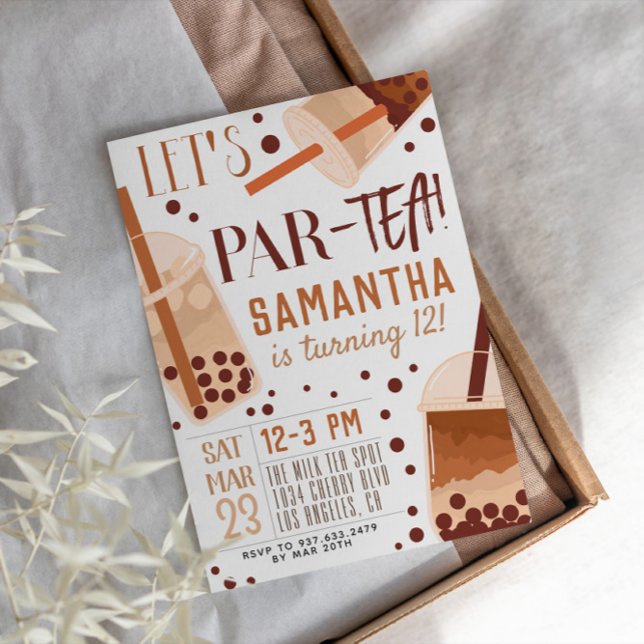Invitación de cumpleaños de Boba Leche Par-Tea (Subido por el creador)