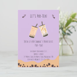Invitación de cumpleaños de Boba Par-tea Bubble