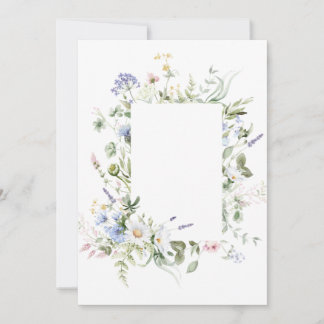 Invitación de cumpleaños de boda con borde floral