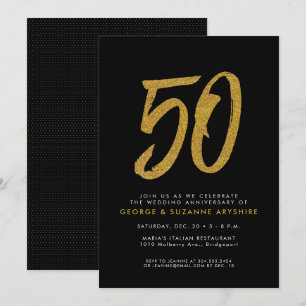 invitación de cumpleaños de bodas de oro negro y d