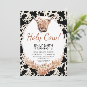 Invitación de cumpleaños de Boho Floral Highland C