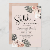 Invitación de cumpleaños de Boho Floral Tropical p