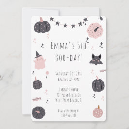 Invitación de cumpleaños de Boho Pink Modern Hallo