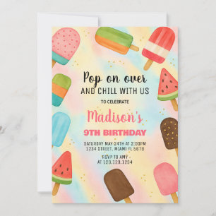 Invitación de cumpleaños de Boho Popsicle