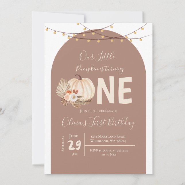 Invitación de cumpleaños de Boho String Light Pump (Anverso)