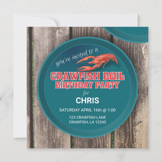 INVITACIÓN DE CUMPLEAÑOS DE BOIL DE personalizable (Anverso)