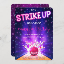 Invitación de cumpleaños de boliche