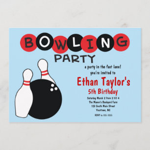 Invitación de cumpleaños de boliche