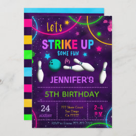 Invitación de cumpleaños de boliche