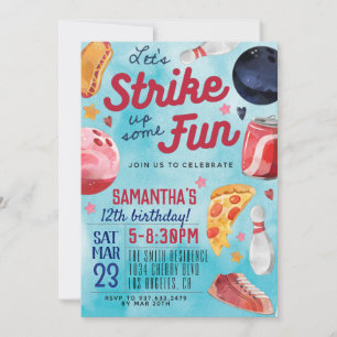 Invitación de cumpleaños de boliche