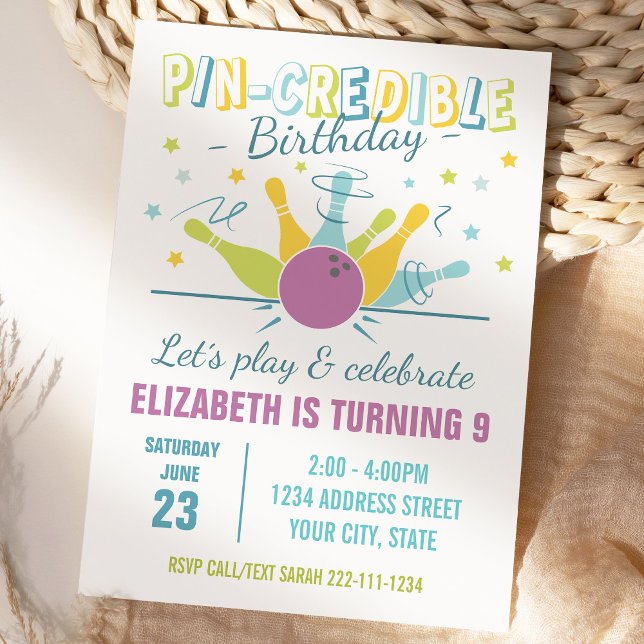 Invitación de cumpleaños de boliche (Subido por el creador)