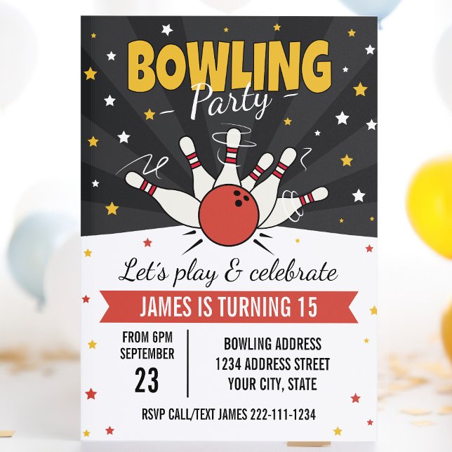Invitación de cumpleaños de boliche (Subido por el creador)