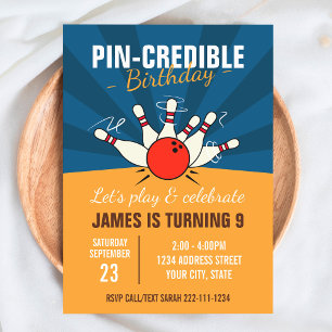 Invitación de cumpleaños de boliche