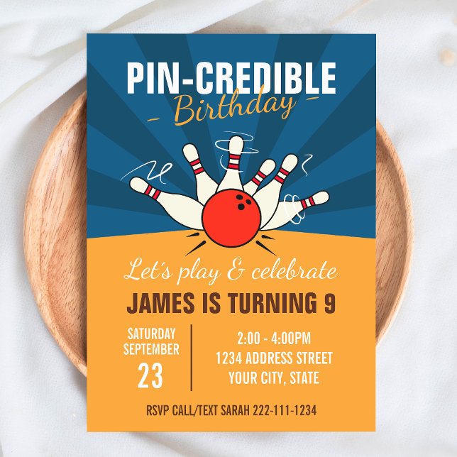 Invitación de cumpleaños de boliche (Subido por el creador)