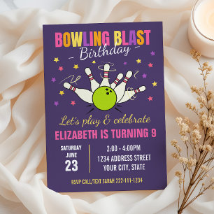 Invitación de cumpleaños de boliche