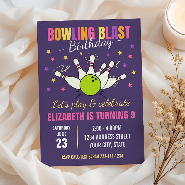Invitación de cumpleaños de boliche (Subido por el creador)
