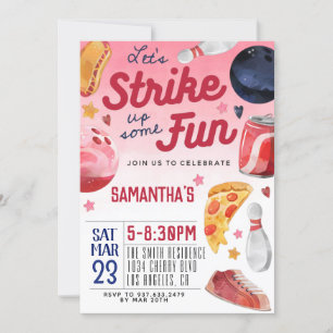 Invitación de cumpleaños de boliche