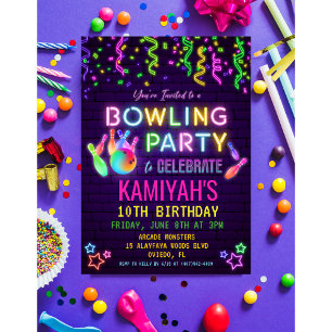 Invitación de cumpleaños de bolos