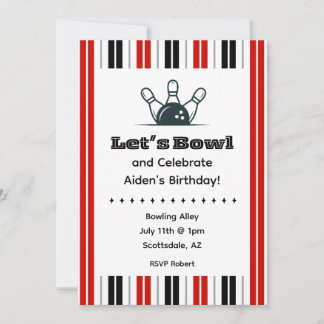 Invitación de cumpleaños de bolos