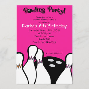 Invitación de cumpleaños de bolos cósmicos ROSA IN