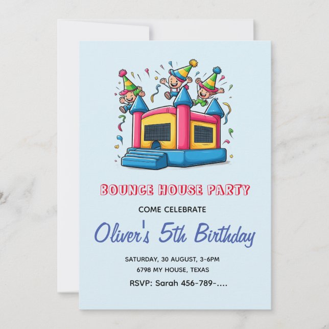 Invitación de cumpleaños de Bonza House | Casa de  (Anverso)