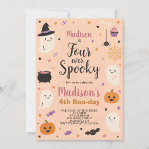 Invitación de cumpleaños de boo día para niños que