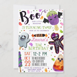 Invitación de cumpleaños de Boo Halloween