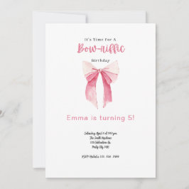 Invitación de cumpleaños de Bow Fiesta de cumpleañ