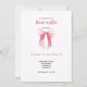 Invitación de cumpleaños de Bow Fiesta de cumpleañ