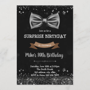 Invitación de cumpleaños de Bow tie men