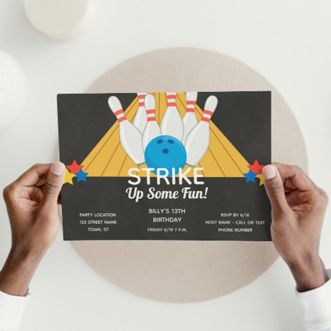 Invitación de cumpleaños de Bowling (Subido por el creador)