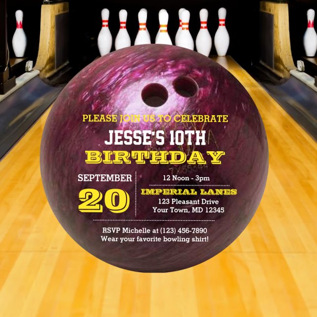 Invitación de cumpleaños de Bowling (Subido por el creador)