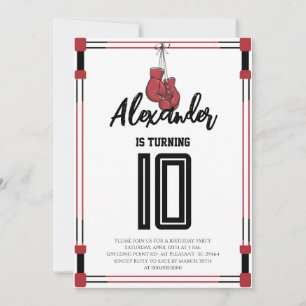 Invitación de cumpleaños de boxeo