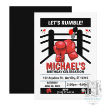 Invitación de Cumpleaños de Boxeo