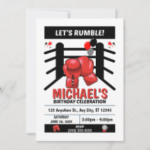 Invitación de Cumpleaños de Boxeo