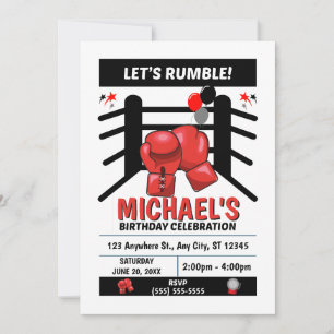 Invitación de Cumpleaños de Boxeo