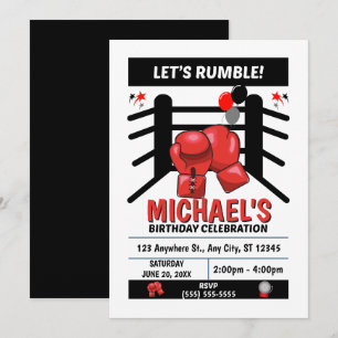 Invitación de Cumpleaños de Boxeo