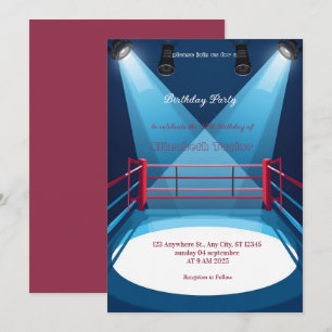 invitación de cumpleaños de boxeo deportivo